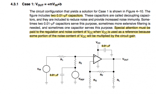 Op Amps For Everyone - Ron Mancini; capture from chapter 4 "Single-Supply Op Amp Design Techniques", with my annotations. This is a wonderful piece of reference anyone should read.