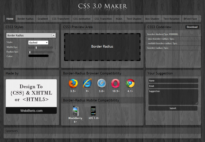 CSS3 Maker — CSS generators
