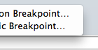 Special breakpoints in XCode 4.6